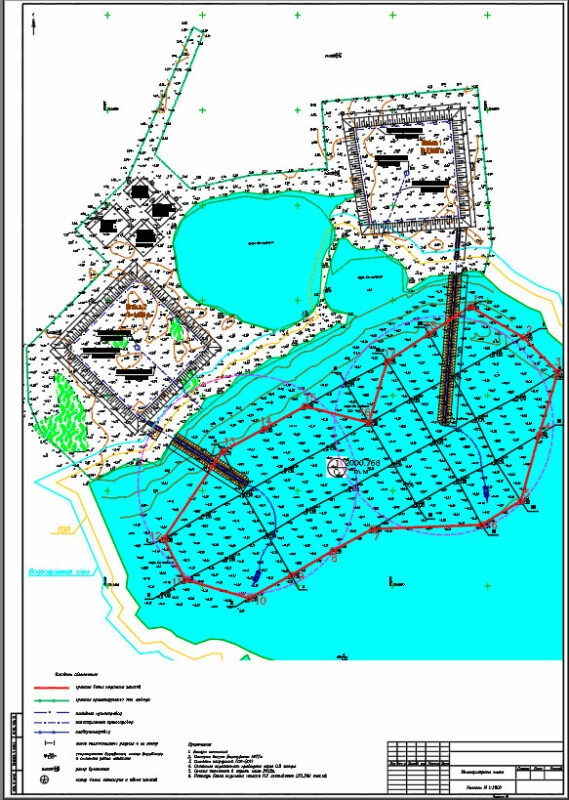 Чертеж Генплан месторождение песка 1:2000