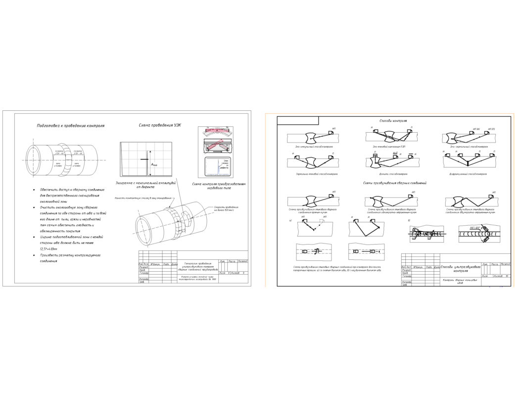 Чертеж Технология проведения ультразвукового контроля сварных соединений полиэтиленовых трубопроводов