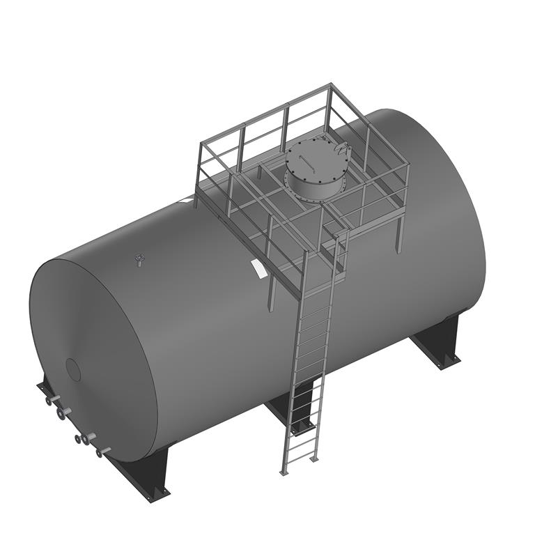 3D модель Резервуар стальной горизонтальный РГС-50м3