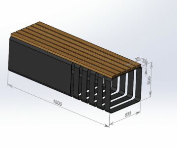 3D модель Скамейка 1800х800х500 мм