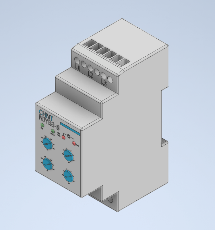 3D модель Реле контроля фаз NJYB3-8 AC380В (CHINT 636033)