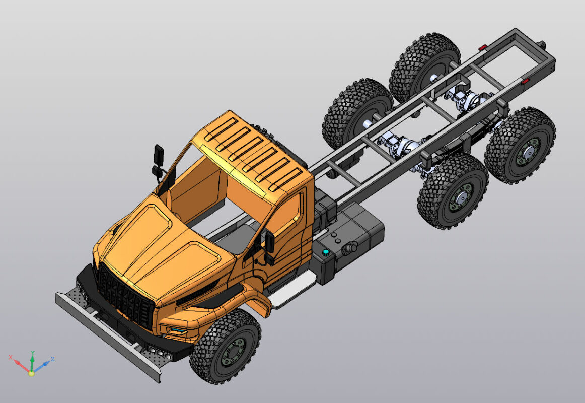 3D модель 3D модель шасси УРАЛ-4320-6956 и УРАЛ-4320-6956 Г38