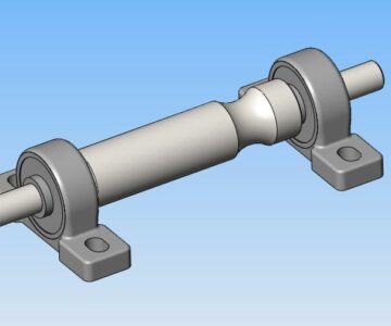 3D модель Узел трубогиба (валы,подшипник в корпусе)