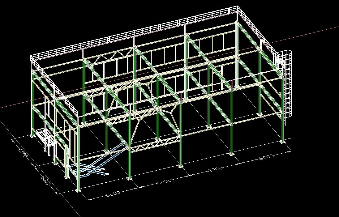 3D модель Каркас здания 24х12х8,2 метра