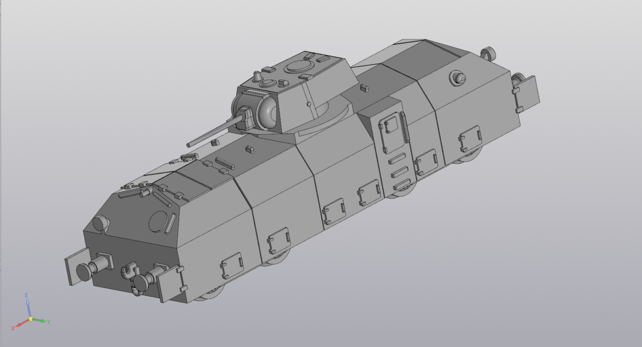 3D модель Броневагон КЗ-1 "Красная Звезда" М 1:100