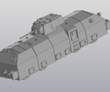 3D модель Броневагон КЗ-1 "Красная Звезда" М 1:100