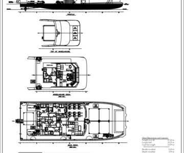 Чертеж Морской сервисный катамаран