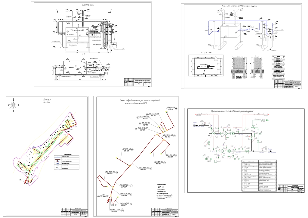 Чертеж Реконструкция газорегуляторного пункта системы газоснабжения жилого района в г.Ростов-на-Дону