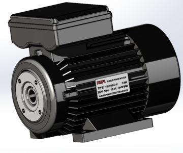 3D модель Асинхронный двигатель HSL100L3-4 полый вал