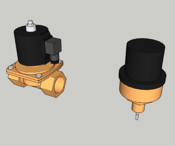 3D модель Электромагнитный клапан и датчик потока