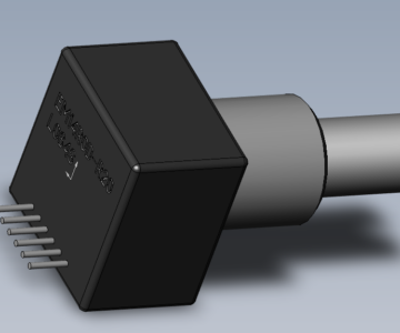 3D модель Датчик угловой (энкодер) EM14R0D-R20-L064S Bourns