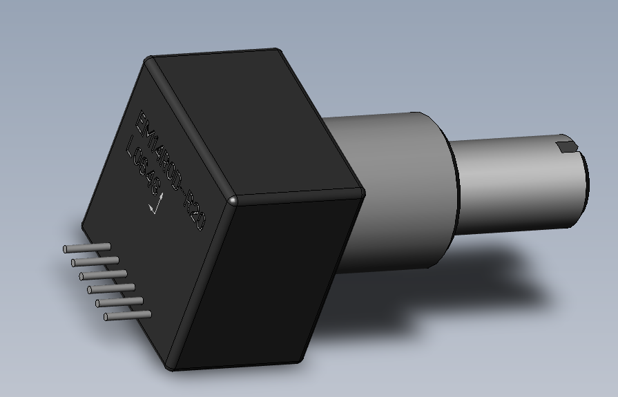 3D модель Датчик угловой (энкодер) EM14R0D-R20-L064S Bourns