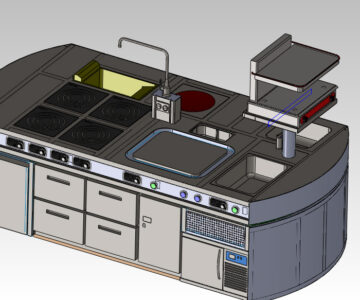 3D модель 3D сборка кухонного острова 3000х1500х900