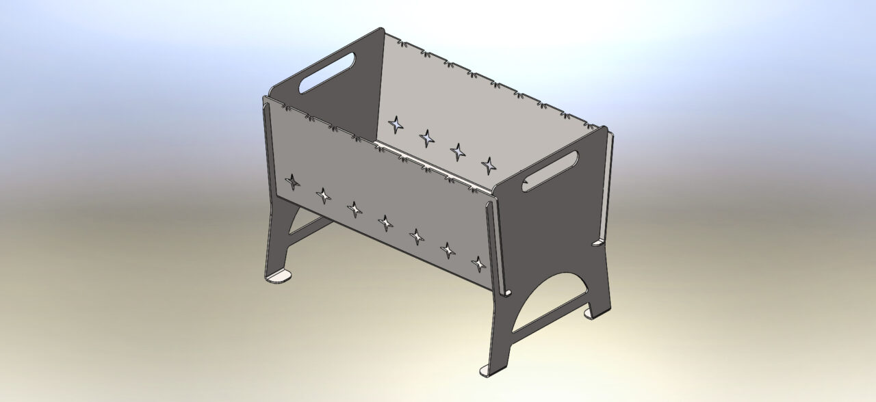 3D модель Мангал разборный на 9 шампуров