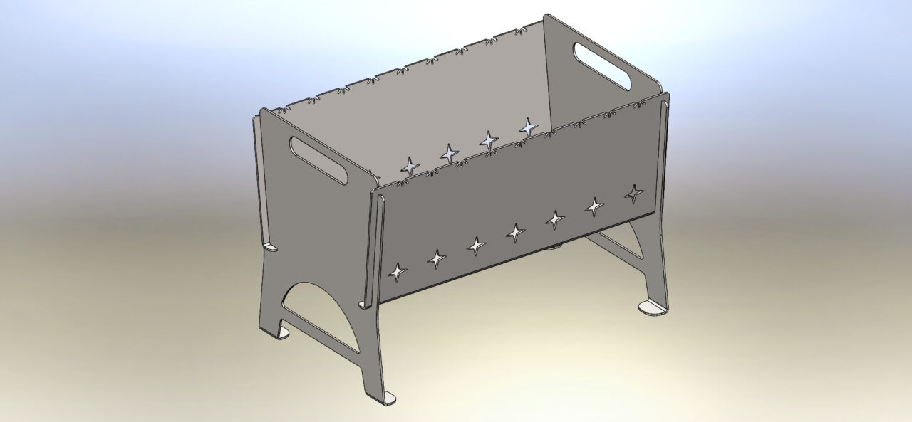 3D модель Мангал разборный на 9 шампуров