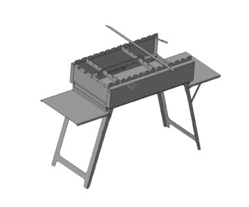3D модель Мангал-чемодан из нержавеющей стали