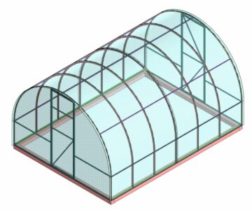 3D модель Теплица дачная 4х3х2.1 метр