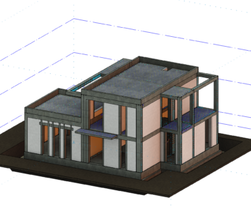 3D модель Проект 2х Этажного коттеджа Revit