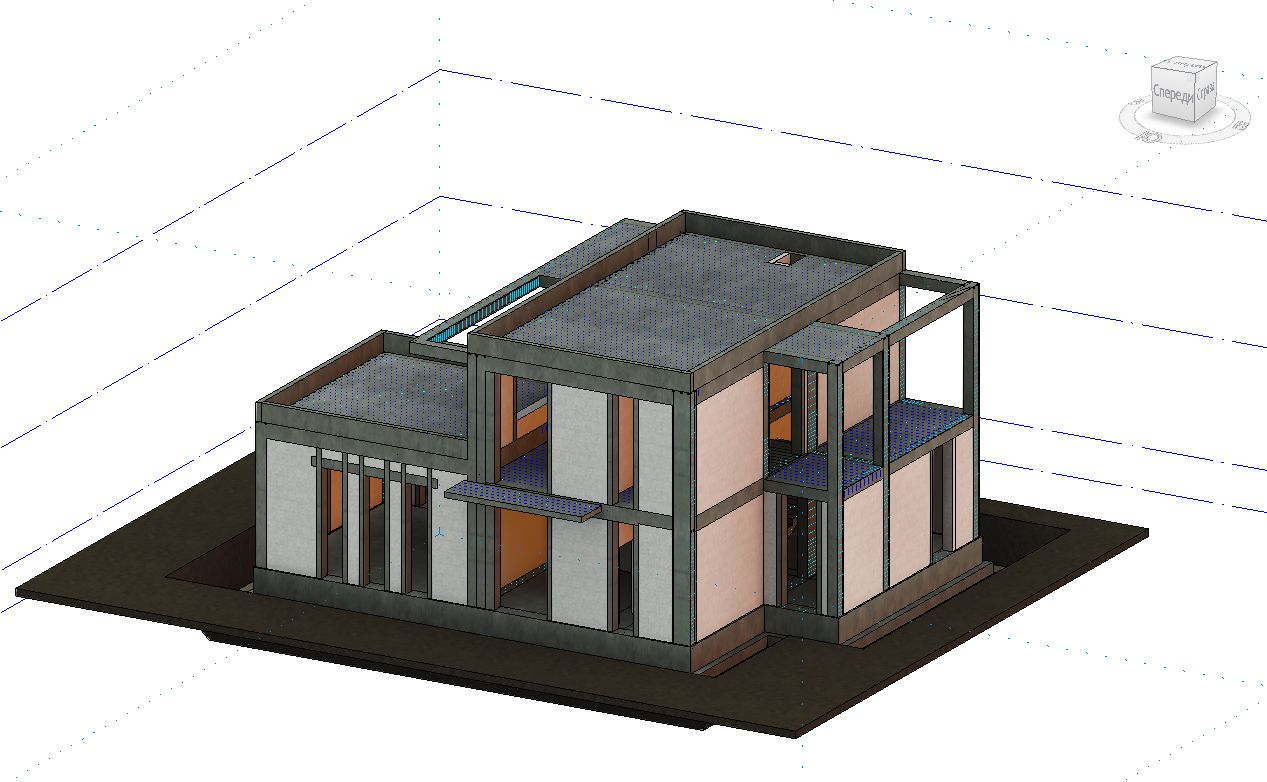 3D модель Проект 2х Этажного коттеджа Revit