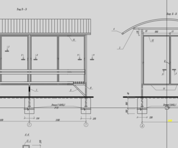 Чертеж Теневой навес - остановка