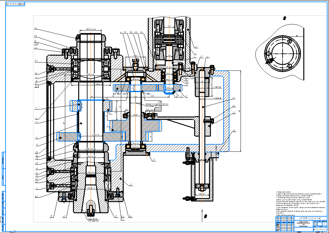 Чертеж Проектирование привода главного движения многооперационного вертикального сверлильно-фрезерно-расточного станка с ЧПУ