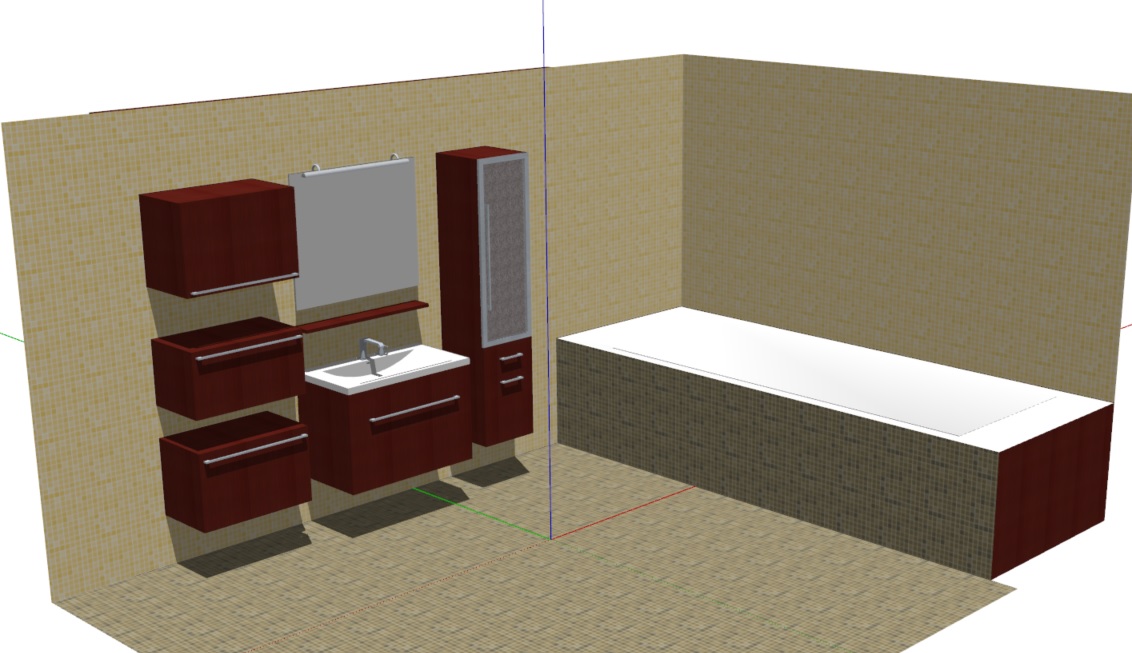 3D модель Ванная комната 4,26х3,44х2,5м