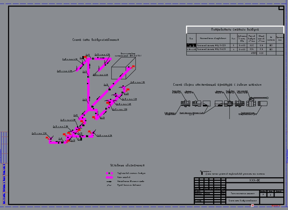 Чертеж Проект воздухоснабжения (ВС)