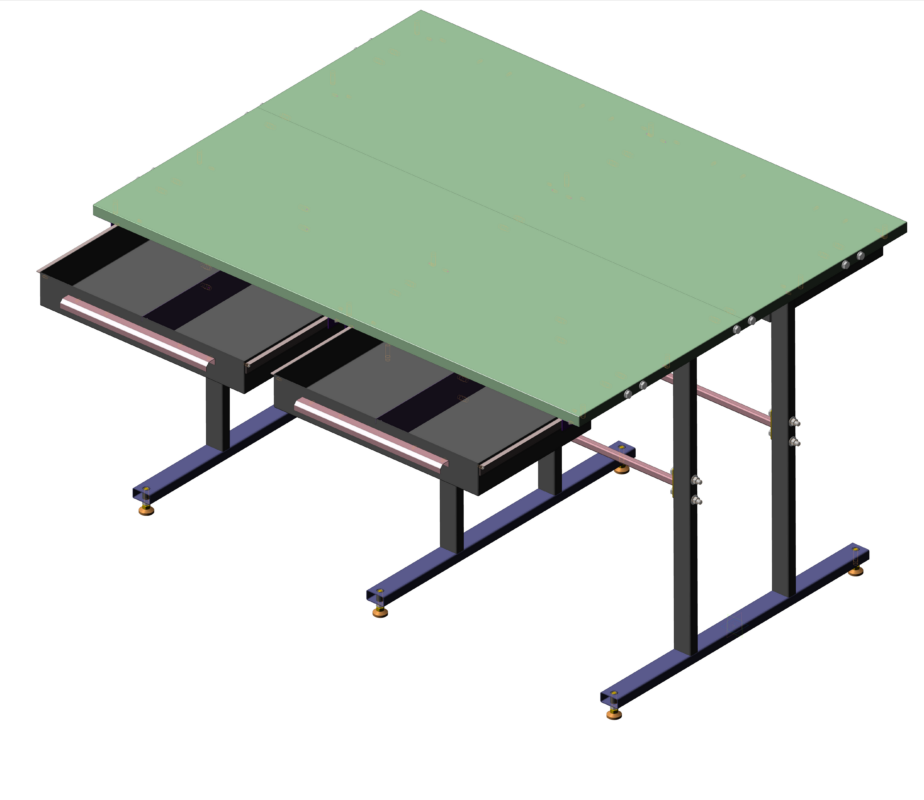 3D модель Стол с выдвижными ящиками 1300х1660х990 мм