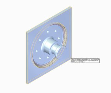 3D модель Шкворень полуприцепа в сборе с тарелкой BPW, SAF, ROR 2 дюйма (KZ 1012)