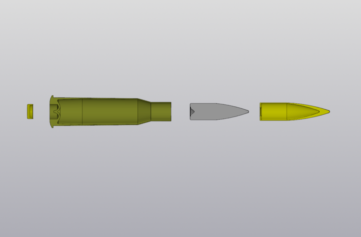 3D модель 3D Модель патрон 7.62х54R