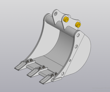 3D модель Ковш для мини-экскаватора L=350мм