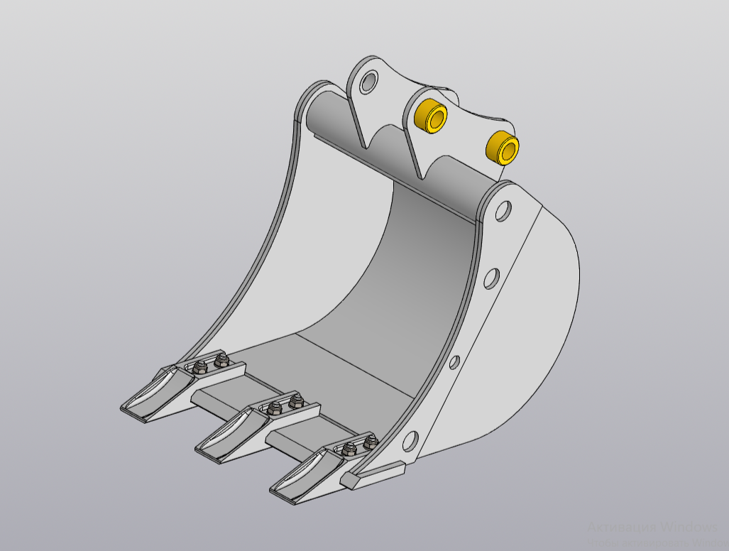 3D модель Ковш для мини-экскаватора L=350мм