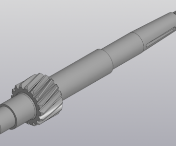 3D модель Выходной быстроходный вал-шестерня к редуктору 1Ц3У-250-100-21