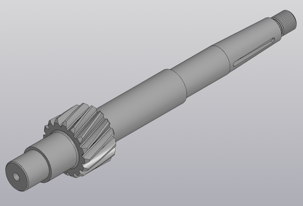 3D модель Выходной быстроходный вал-шестерня к редуктору 1Ц3У-250-100-21