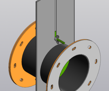3D модель Шибер фланцевый D168