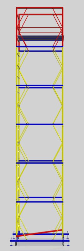 3D модель Передвижная сборно-разборная вышка ВСП-250/0,7 (тура, строительные леса)