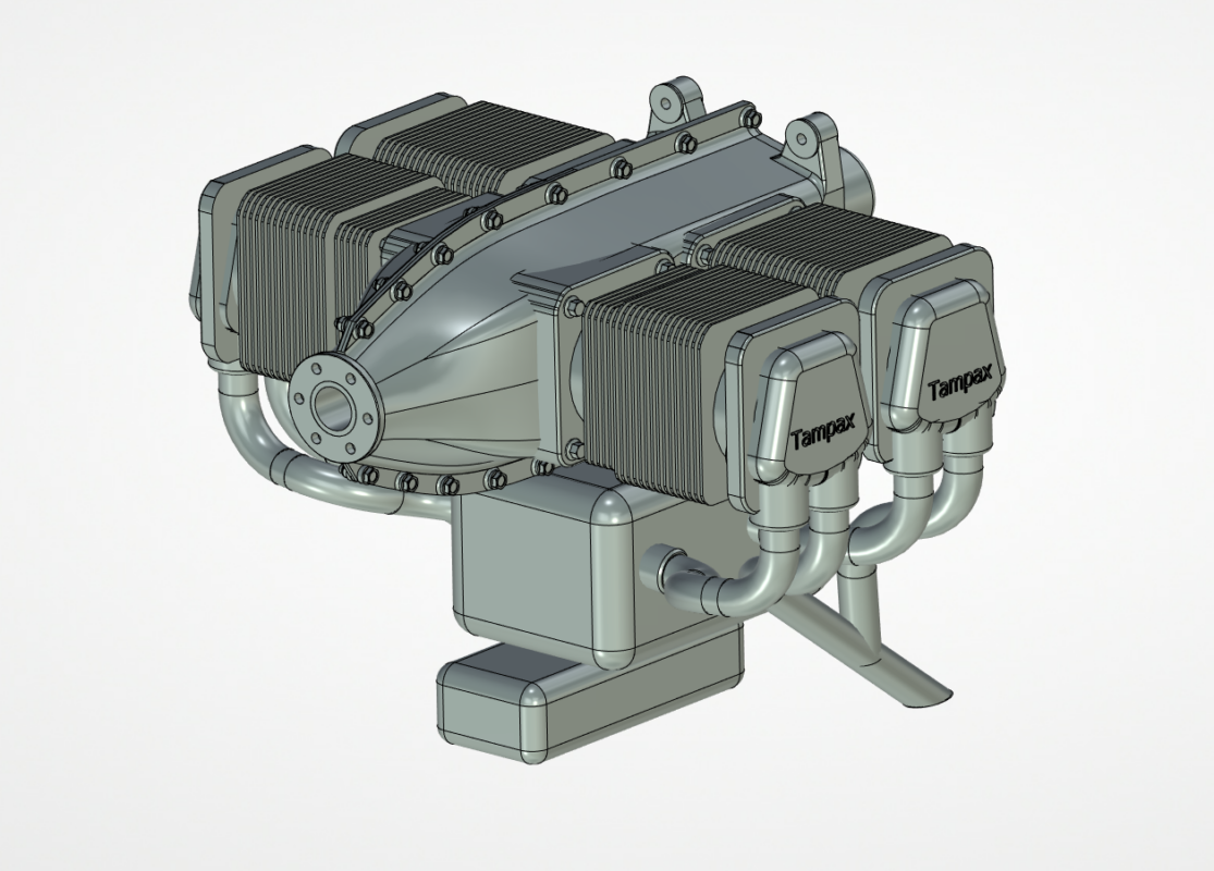 3D модель Габаритная модель авиационного двигателя Lycoming IO-360