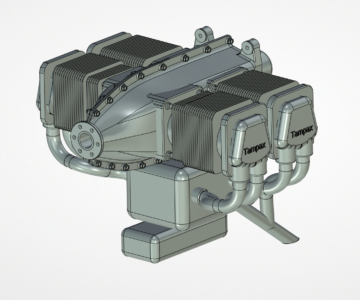 3D модель Габаритная модель авиационного двигателя Lycoming IO-360