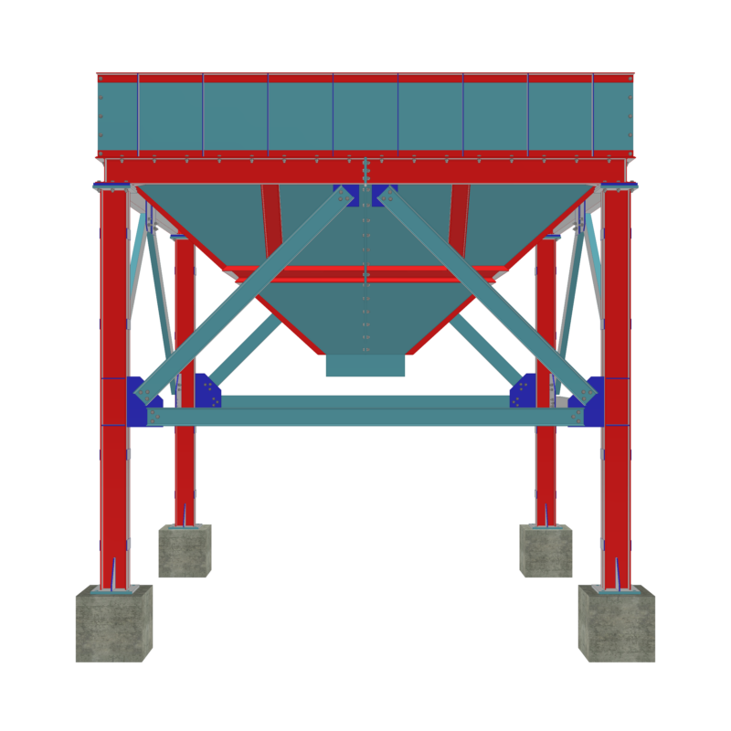 3D модель Бункер объемом 20 м³ для хранения и подачи сыпучих материалов
