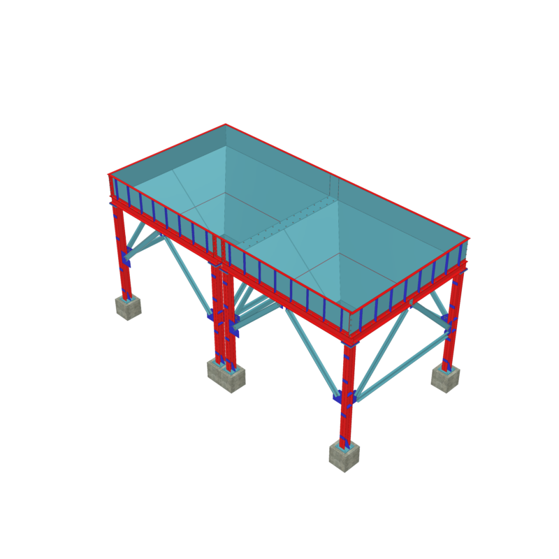 3D модель Бункер объемом 20 м³ для хранения и подачи сыпучих материалов