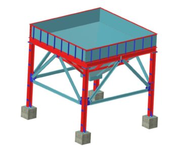 3D модель Бункер объемом 20 м³ для хранения и подачи сыпучих материалов