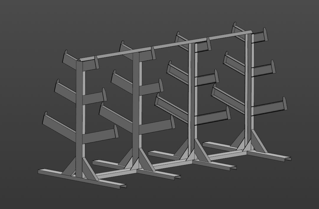 3D модель Стеллаж для металла "ЁЛКА" 2000х4000х2200 мм