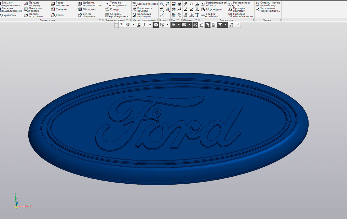 3D модель Эмблема Ford