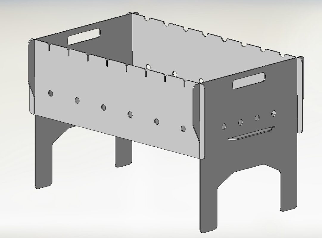 3D модель Мангал разборный 450x300x150.