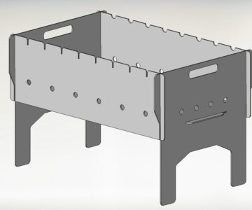 3D модель Мангал разборный 450x300x150.