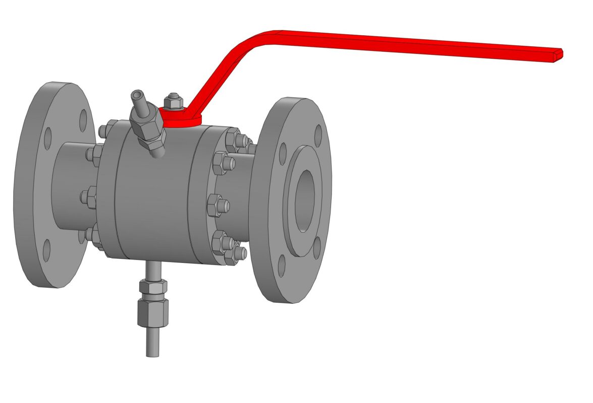 3D модель Кран шаровой фланцевый полнопроходной DN50 PN25
