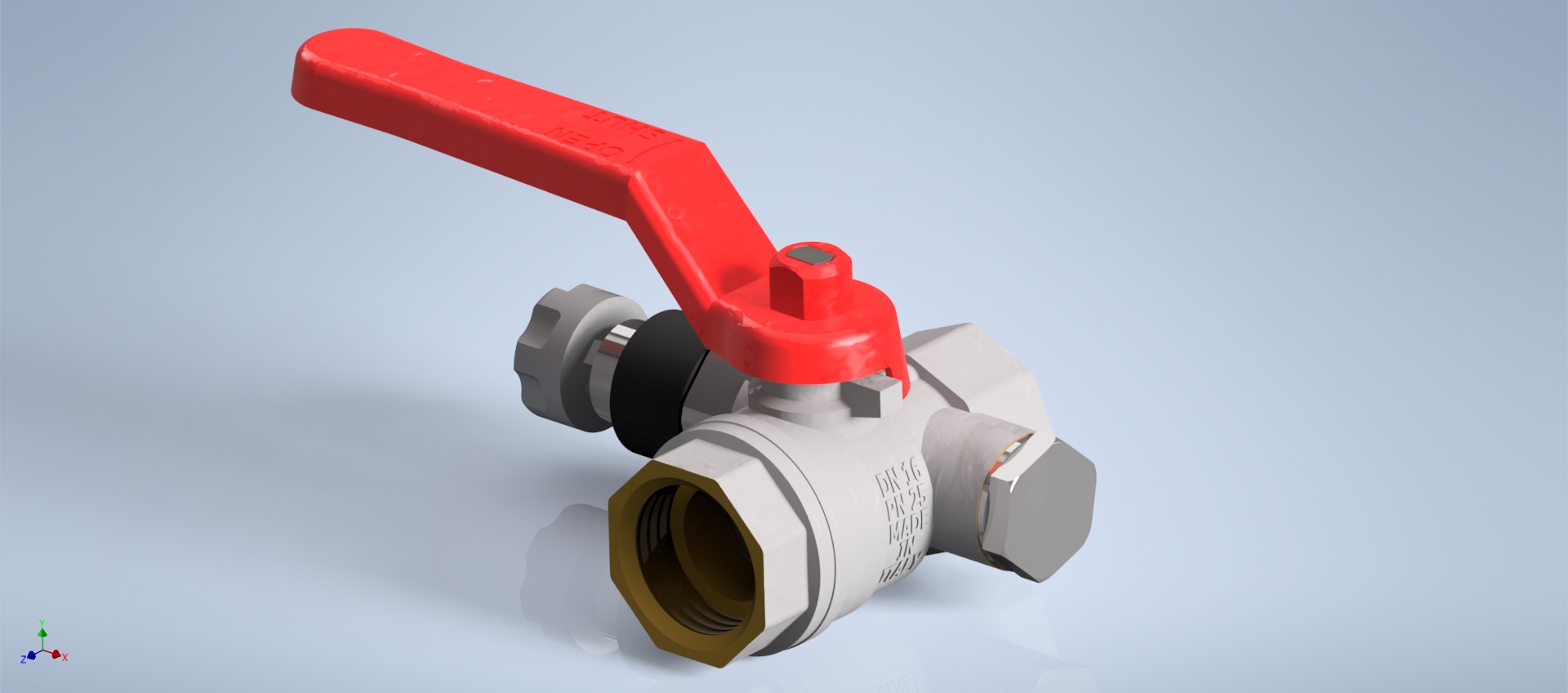Кран шаровой 1/2'' с дренажем и воздухоотводчиком - Чертежи, 3D Модели ...