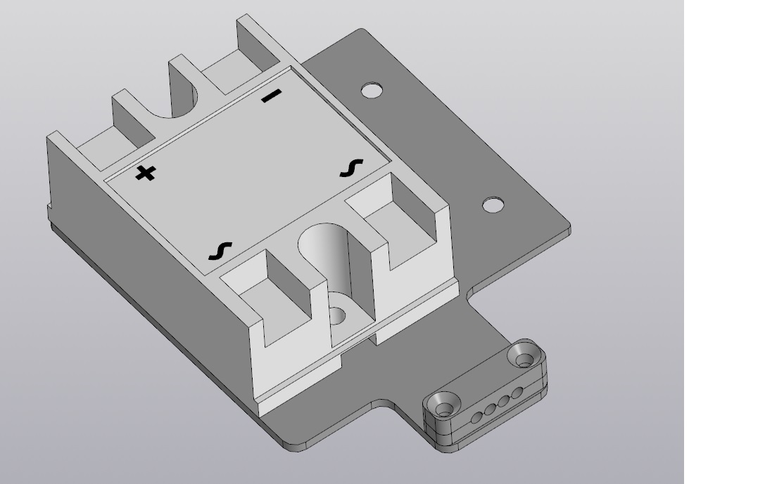3D модель Кронштейн для крепления твердотельного реле SSR-25 DA