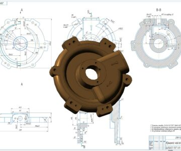 3D модель Крышка водяного насоса 2ОК1