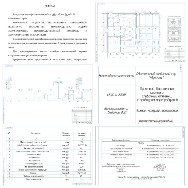 Чертеж Проект цеха по производству плавленых сыров мощностью 7 тонн готового продукта в смену